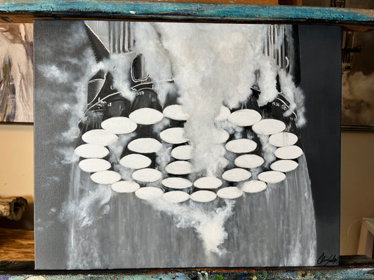 “Send It” 16x20 ORIGINAL charcoal & acrylic