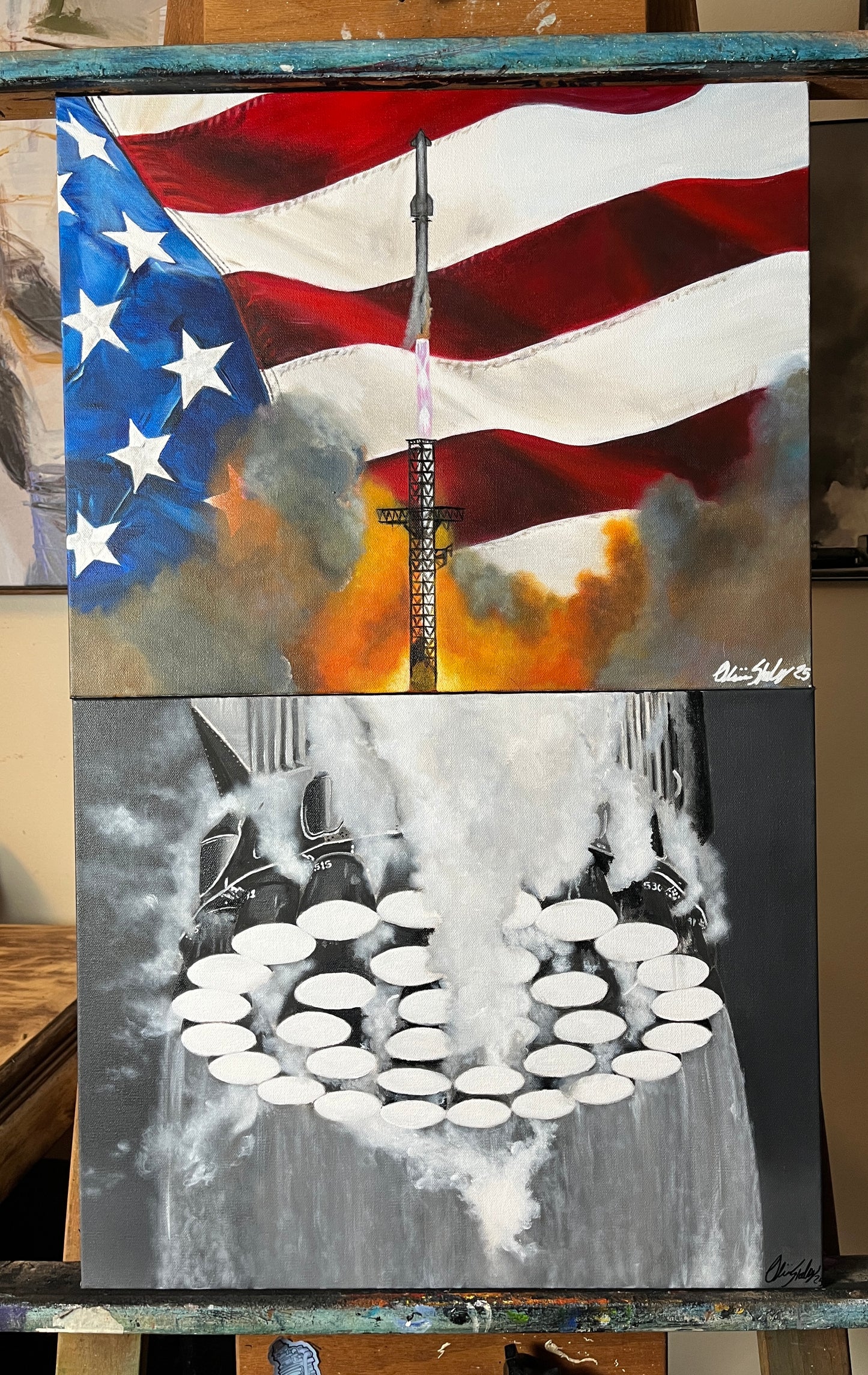 “Send It” 16x20 ORIGINAL charcoal & acrylic