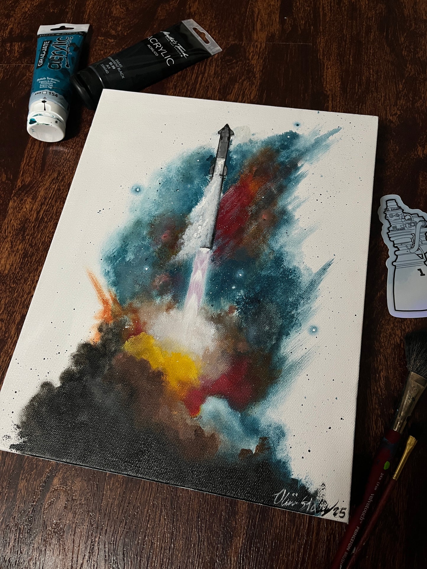 Do Not Go Gentle 11x14in original acrylic