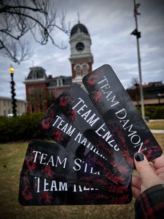 Vampire Diaries Team 2.5x7inch (double sided) bookmark