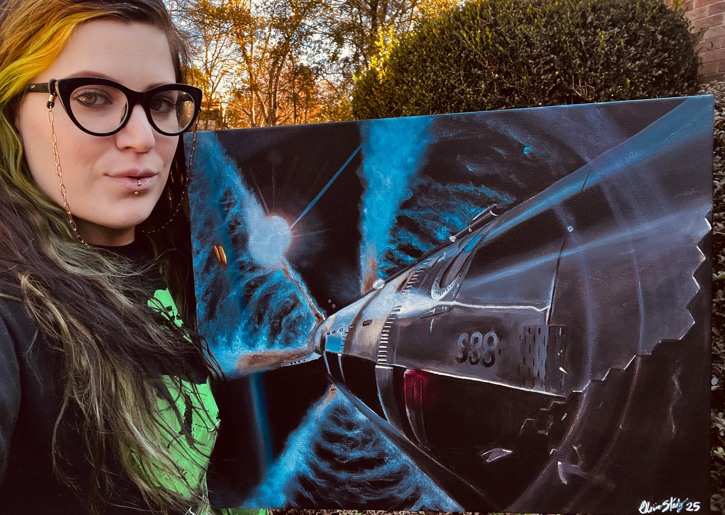 Mama I’m Coming Home 16x20 inch ORIGINAL Starship acrylic painting