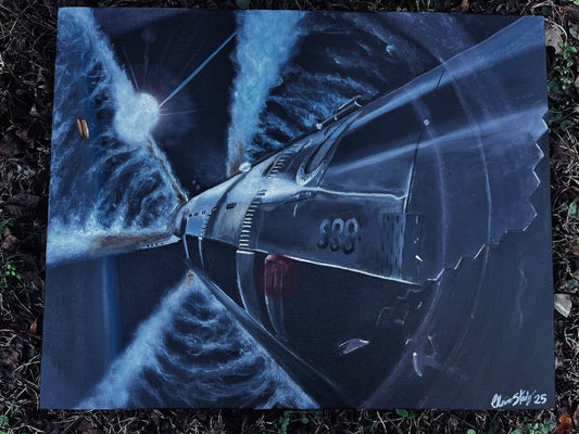 Mama I’m Coming Home 16x20 inch ORIGINAL Starship acrylic painting