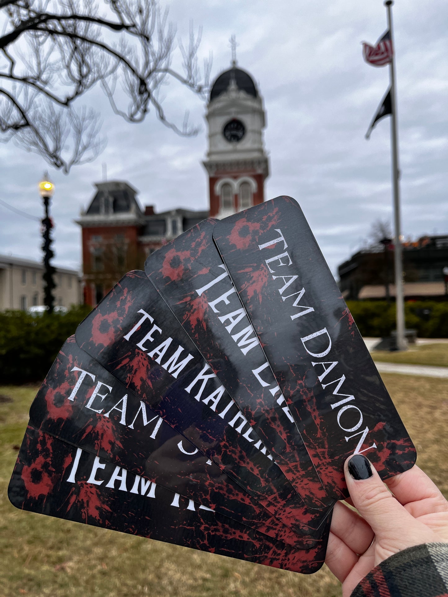 Vampire Diaries Team 2.5x7inch (double sided) bookmark