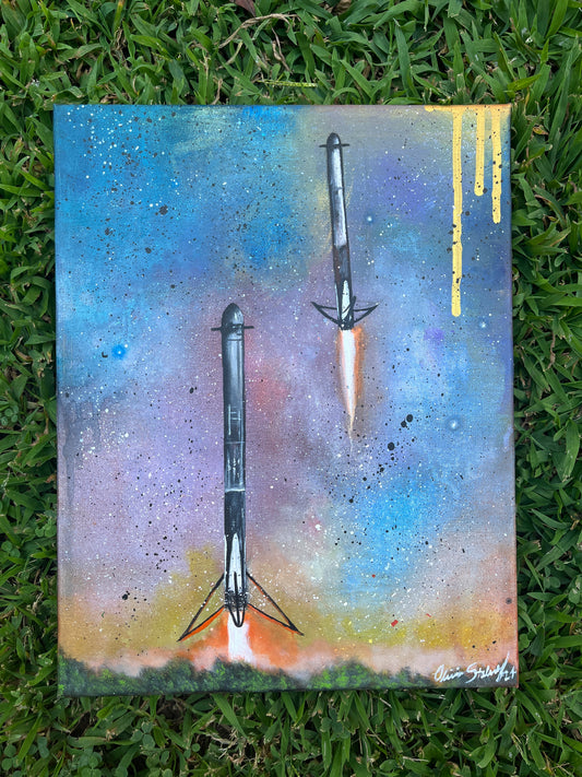 Falcon Heavy Booster landing 11x14 inches