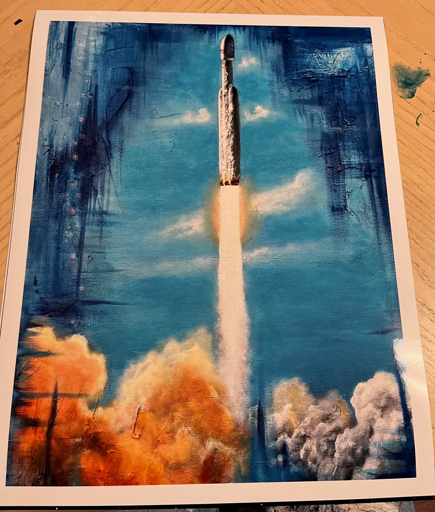 UNFRAMED Falcon Heavy Giclee PRINT 11x14 inches