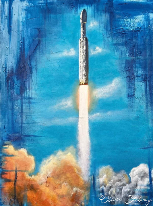 UNFRAMED Falcon Heavy Giclee PRINT 11x14 inches